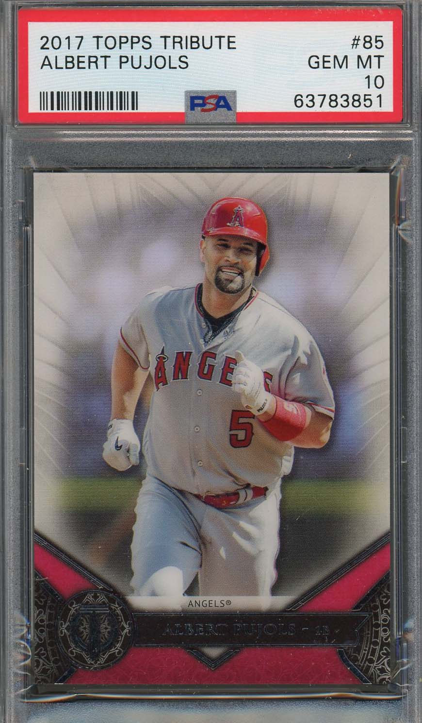 Albert Pujols 2017 Topps Tribute Baseball Card #85 Graded PSA 10