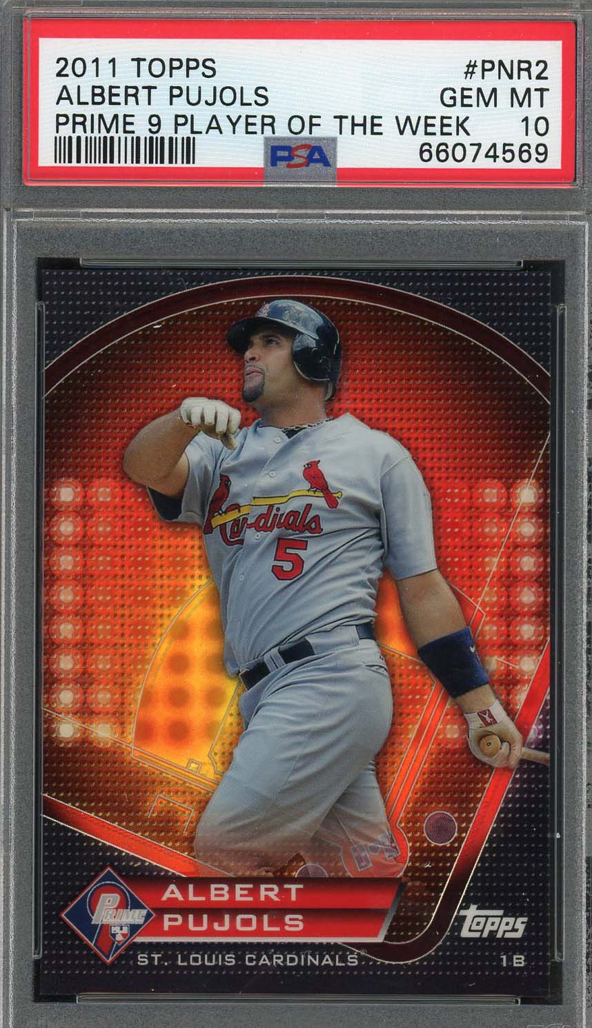 Albert Pujols 2011 Topps Prime 9 Baseball Card #PNR2 Graded PSA 10