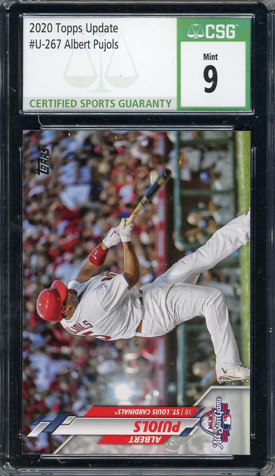 Albert Pujols 2020 Topps Update Baseball Card #U-267 Graded CSG 9