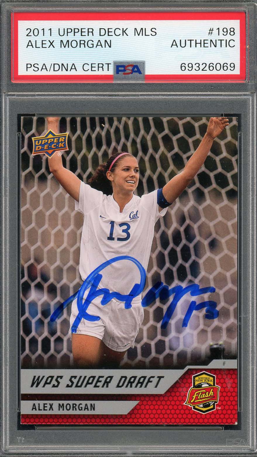 Alex Morgan 2011 Upper Deck MLS Signed Soccer Rookie Card #198 Auto PSA 69326069