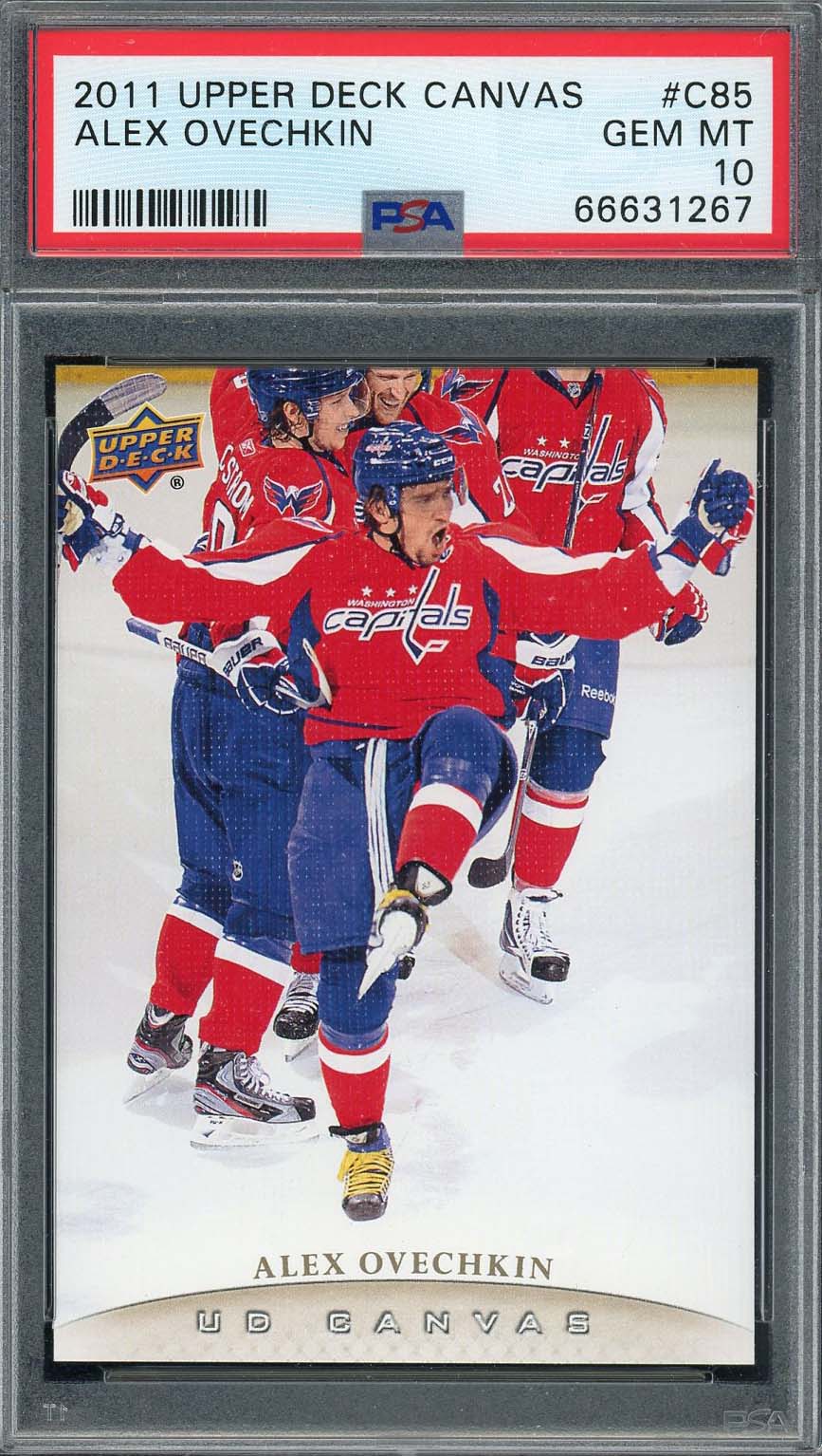 Alexander Ovechkin 2011 Upper Deck Canvas Hockey Card #C85 Graded PSA 10 Alexander Ovechkin 2011 Upper Deck Canvas Hockey Card #C85 Graded PSA 10