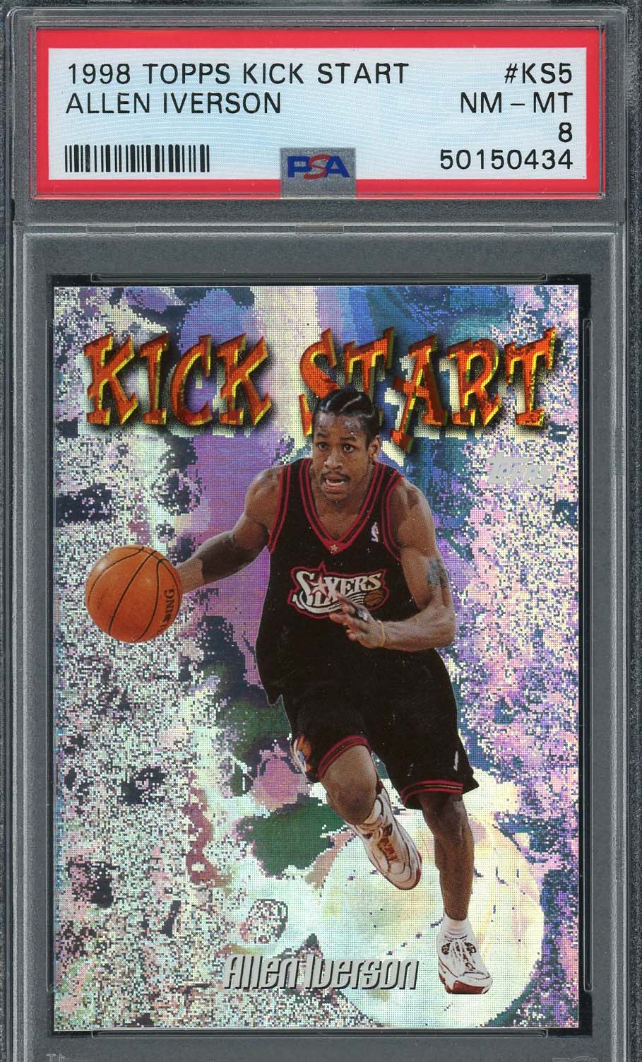 Allen Iverson 1998 Topps Kick Start Basketball Card #KS5 Graded PSA 8