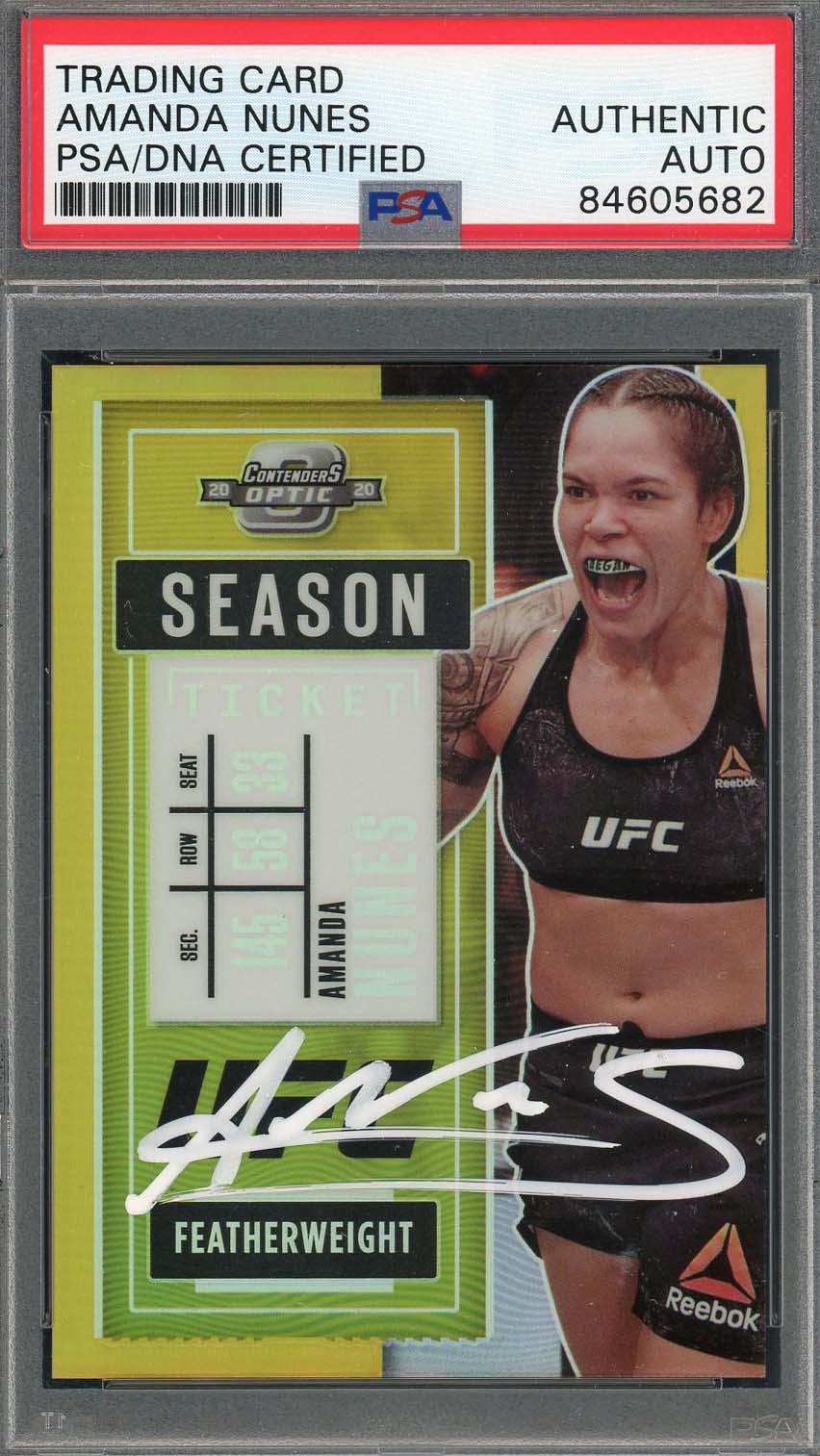 Amanda Nunes Autographed 2021 Panini Contenders Optic Gold Card PSA Auto 1/10 Amanda Nunes Autographed 2021 Panini Contenders Optic Gold Card PSA Auto 1/10