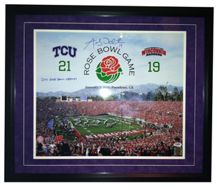 Andy Dalton Signed Framed 16x20 Rose Bowl Photo PSA COA
