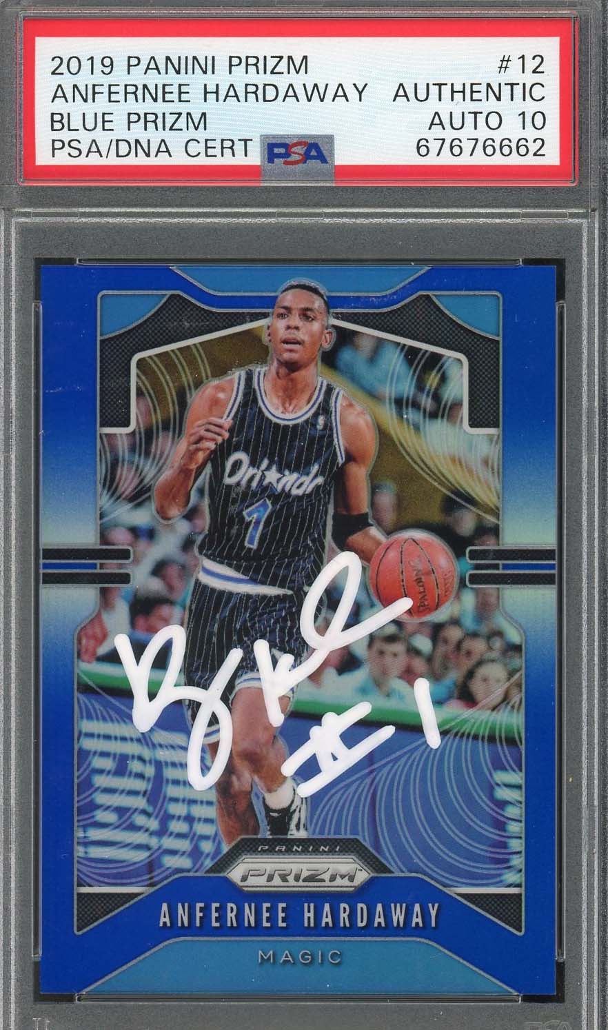 Anfernee Hardaway 2019 Panini Blue Prizm Signed Card #12 Auto Graded PSA 10 Anfernee Hardaway 2019 Panini Blue Prizm Signed Card #12 Auto Graded PSA 10