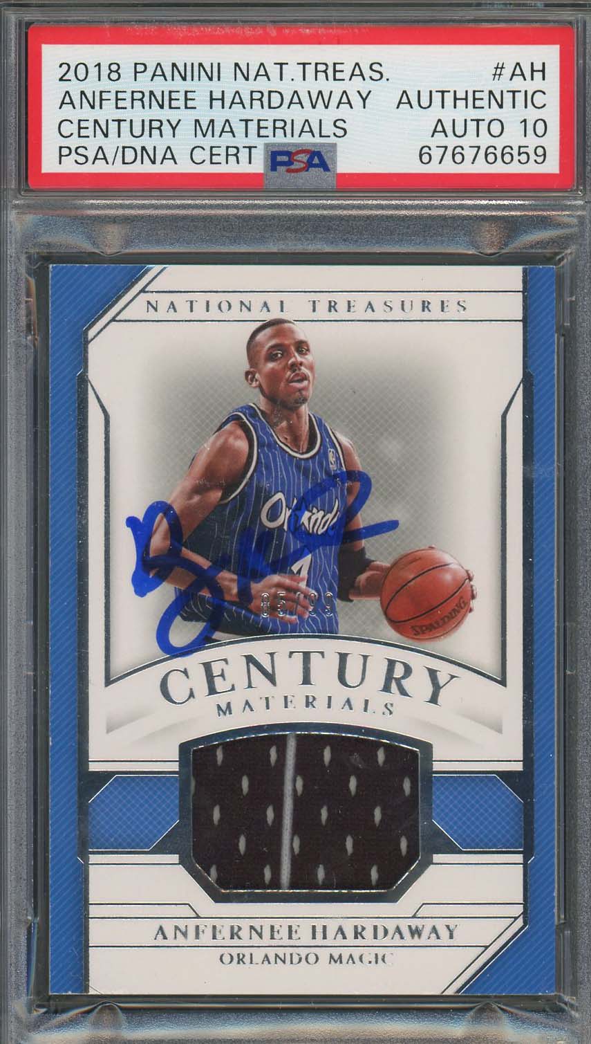 Anfernee Hardaway 2018 Panini National Treasures Signed Card Auto Graded PSA 10 Anfernee Hardaway 2018 Panini National Treasures Signed Card Auto Graded PSA 10