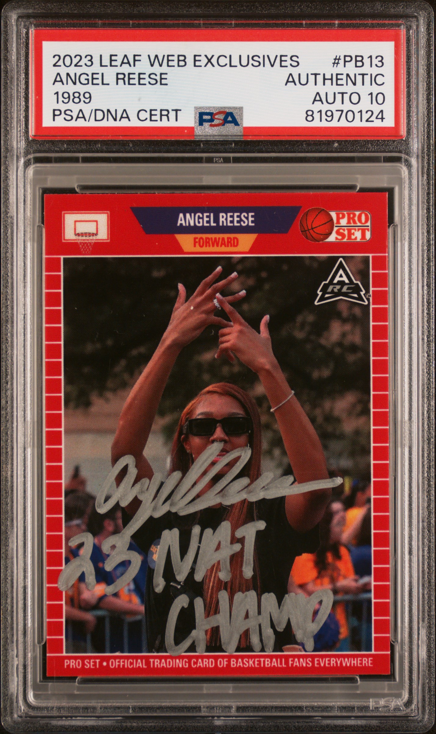 Angel Reese 2023 Leaf Web Signed Rookie Card #PB13 Auto Graded PSA 10 81970124