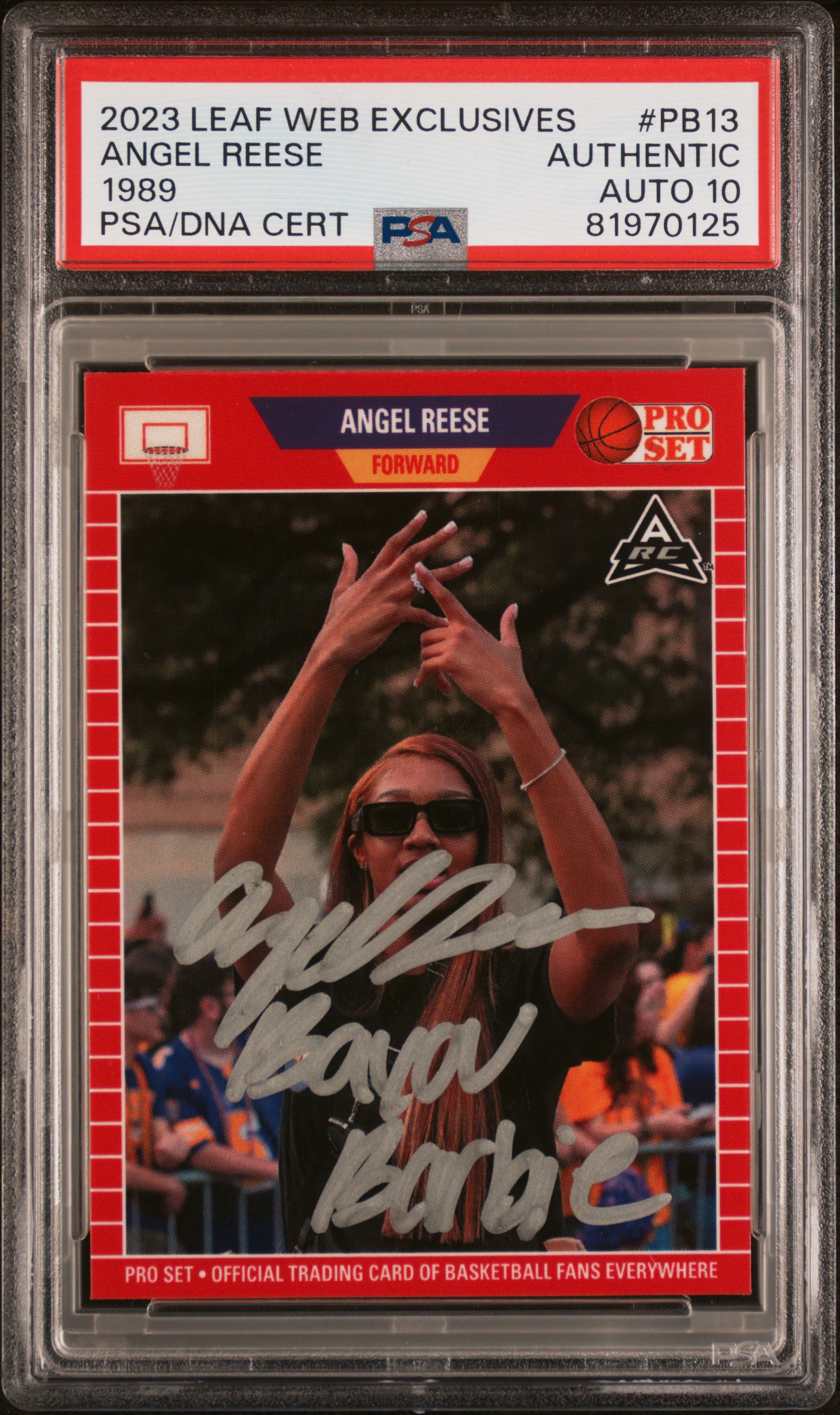 Angel Reese 2023 Leaf Web Signed Rookie Card #PB13 Auto Graded PSA 10 81970125