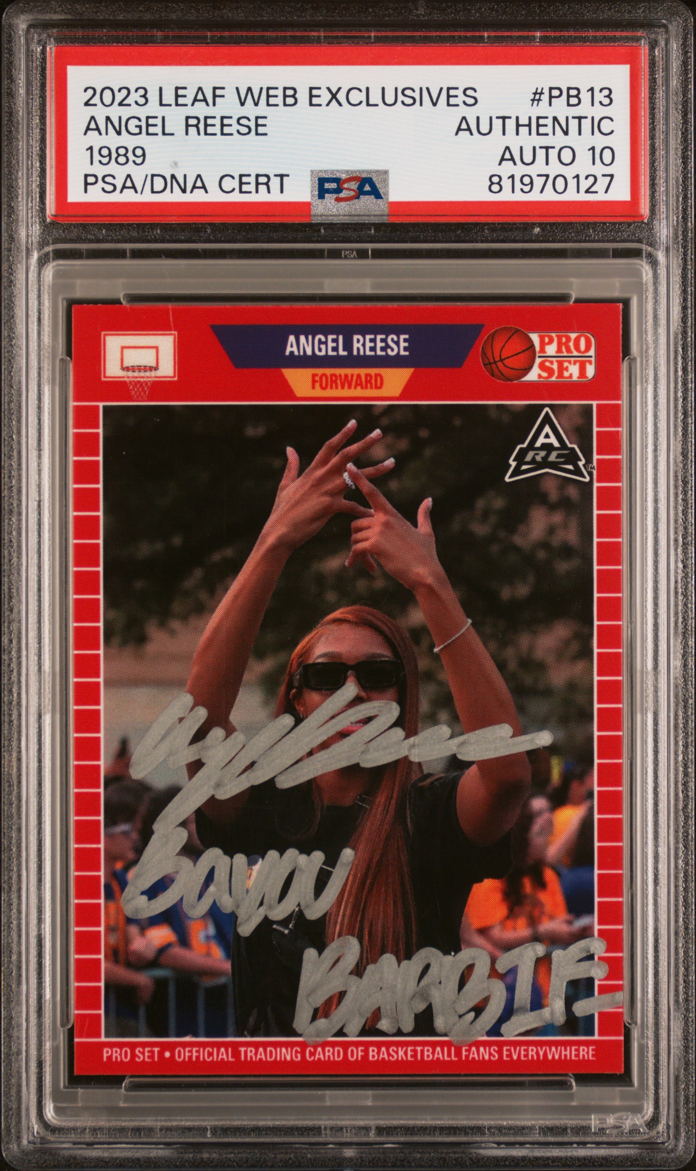 Angel Reese 2023 Leaf Web Signed Rookie Card #PB13 Auto Graded PSA 10 81970127