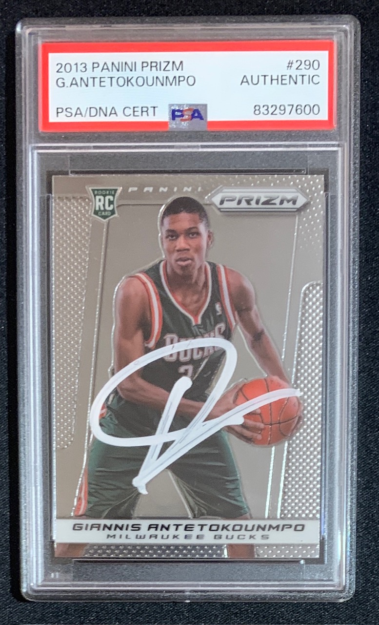 Giannis Antetokounmpo 2013 Panini Prizm Signed Rookie Card #290 Auto PSA 7600