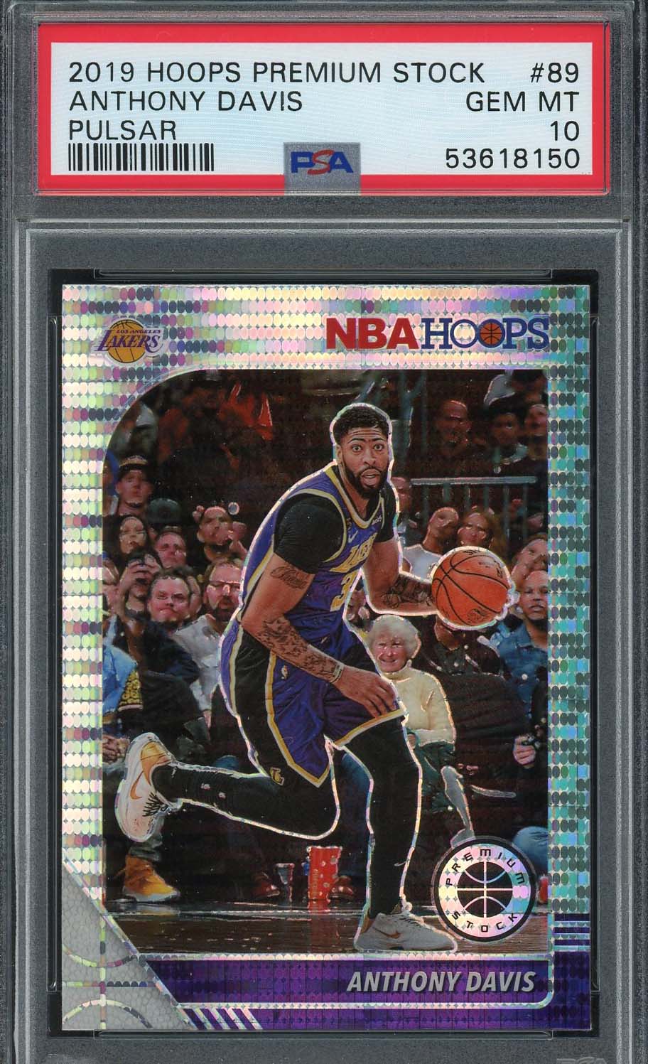 Anthony Davis 2019 Panini Hoops Premium Stock Pulsar Card #89 PSA 10 Anthony Davis 2019 Panini Hoops Premium Stock Pulsar Card #89 PSA 10