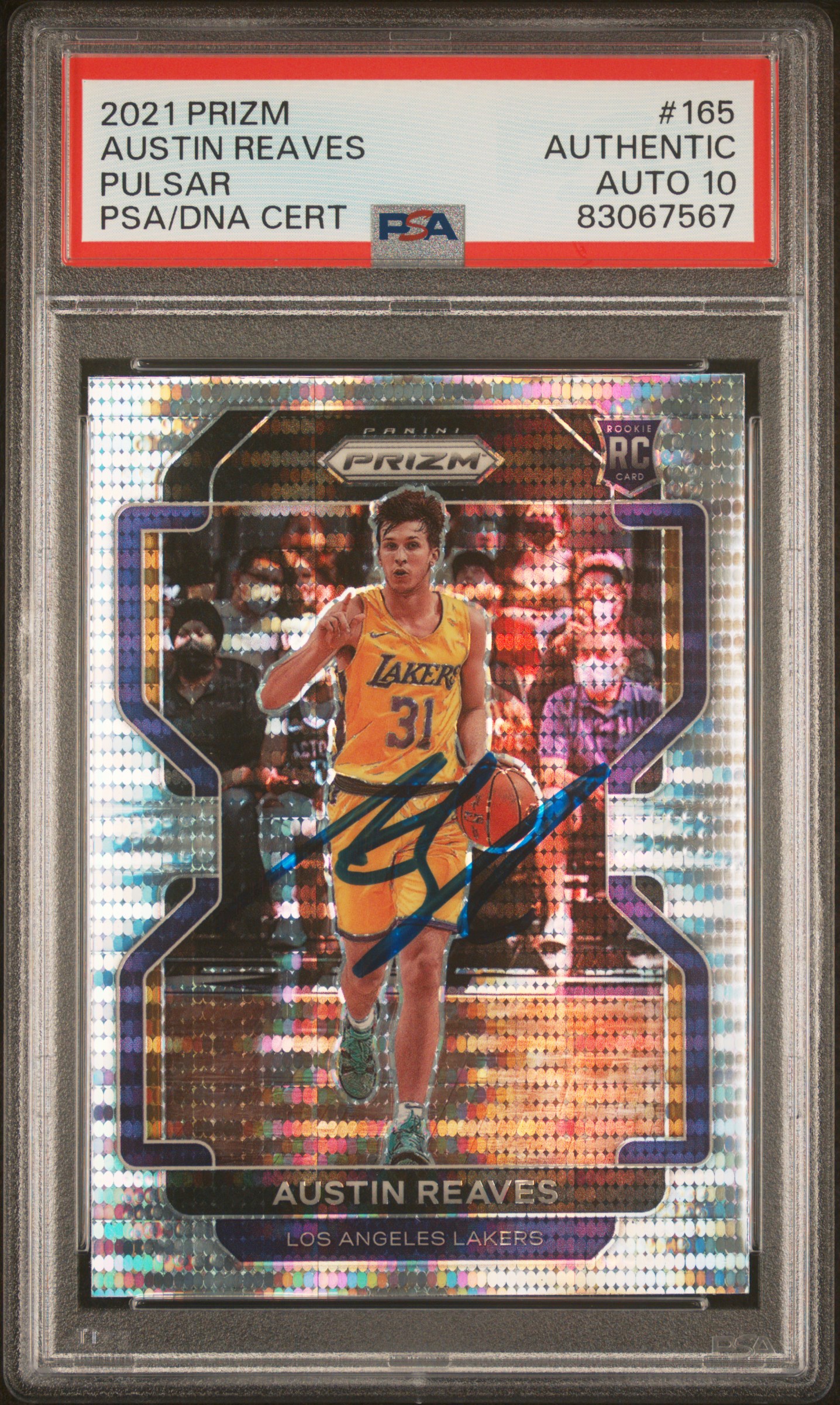 Austin Reaves 2021 Panini Prizm Pulsar Signed Rookie Card #165 Auto PSA 10 67567