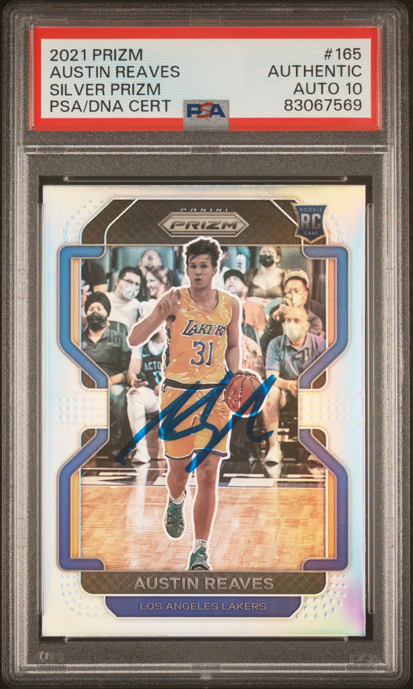 Austin Reaves 2021 Panini Silver Prizm Signed Rookie Card #165 Auto PSA 10 67569