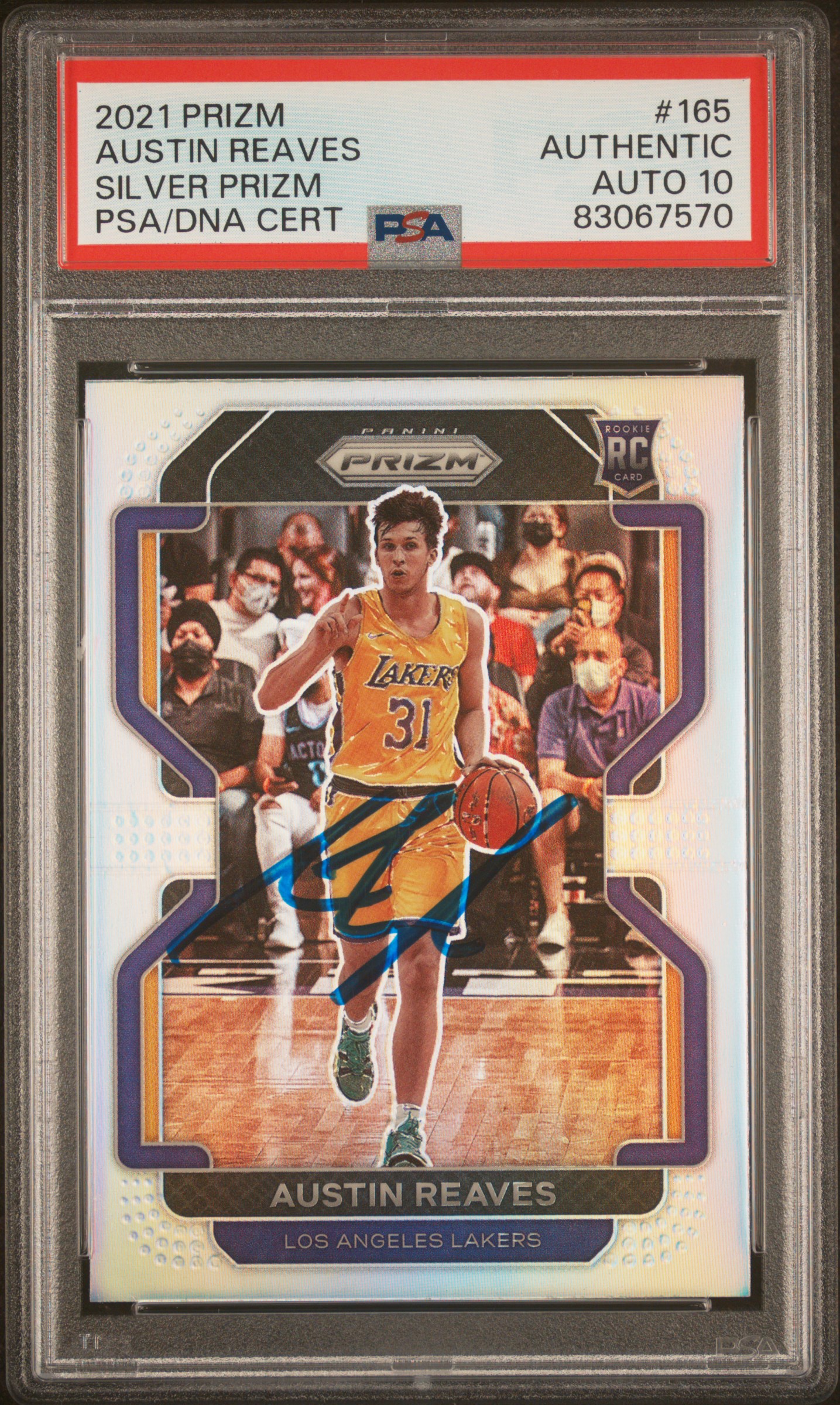 Austin Reaves 2021 Panini Silver Prizm Signed Rookie Card #165 Auto PSA 10 67570