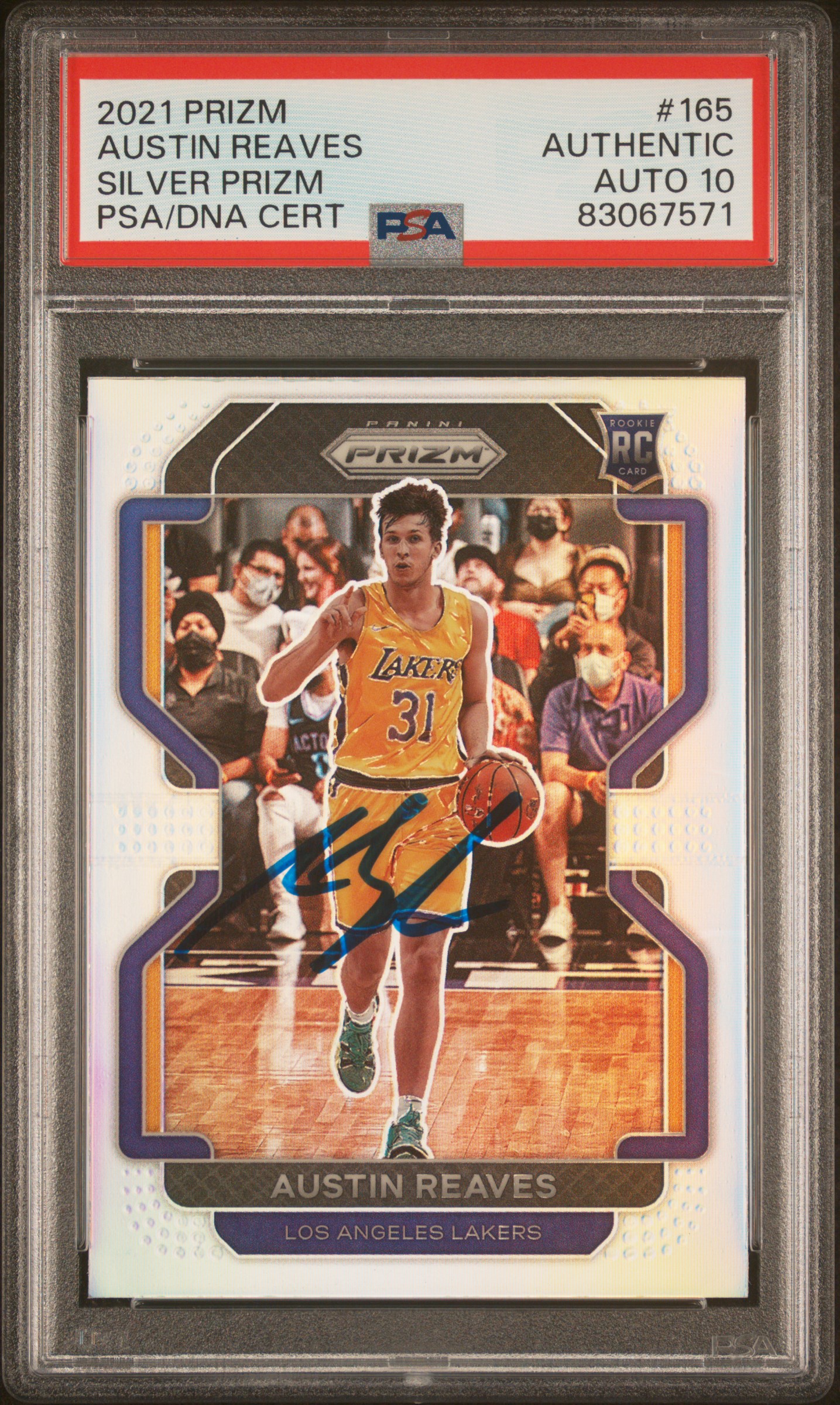 Austin Reaves 2021 Panini Silver Prizm Signed Rookie Card #165 Auto PSA 10 67571
