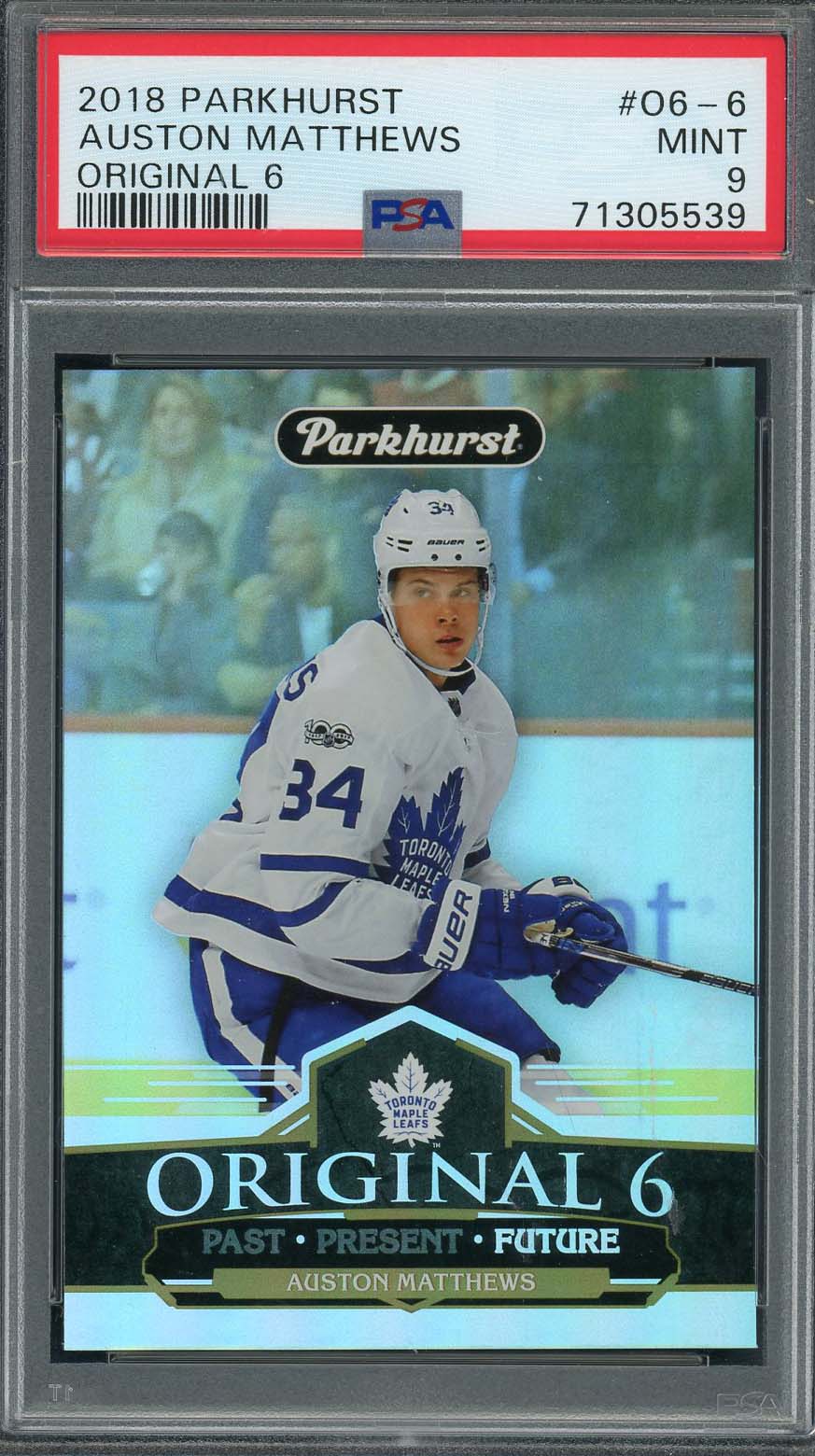Auston Matthews 2018 Upper Deck Parkhurst Original 6 Card #O6-6 Graded PSA 9