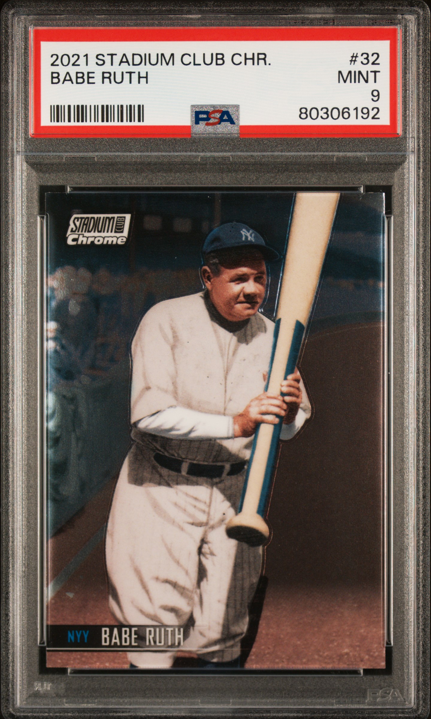 Babe Ruth 2021 Topps Stadium Club Chrome Baseball Card #32 Graded PSA 9
