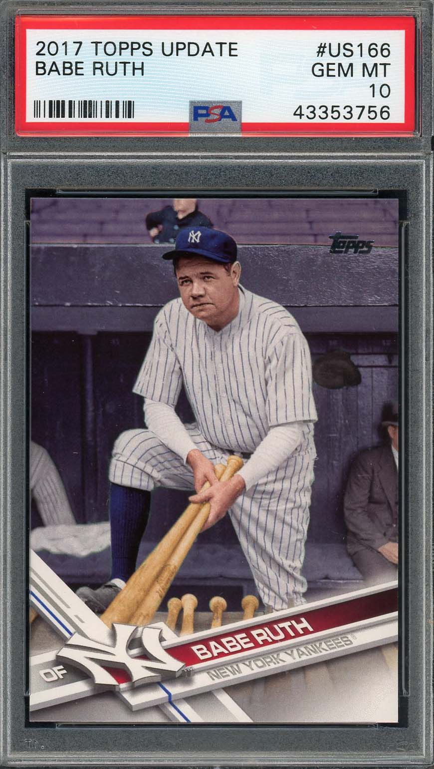 Babe Ruth 2017 Topps Update Baseball Card #US166 Graded PSA 10