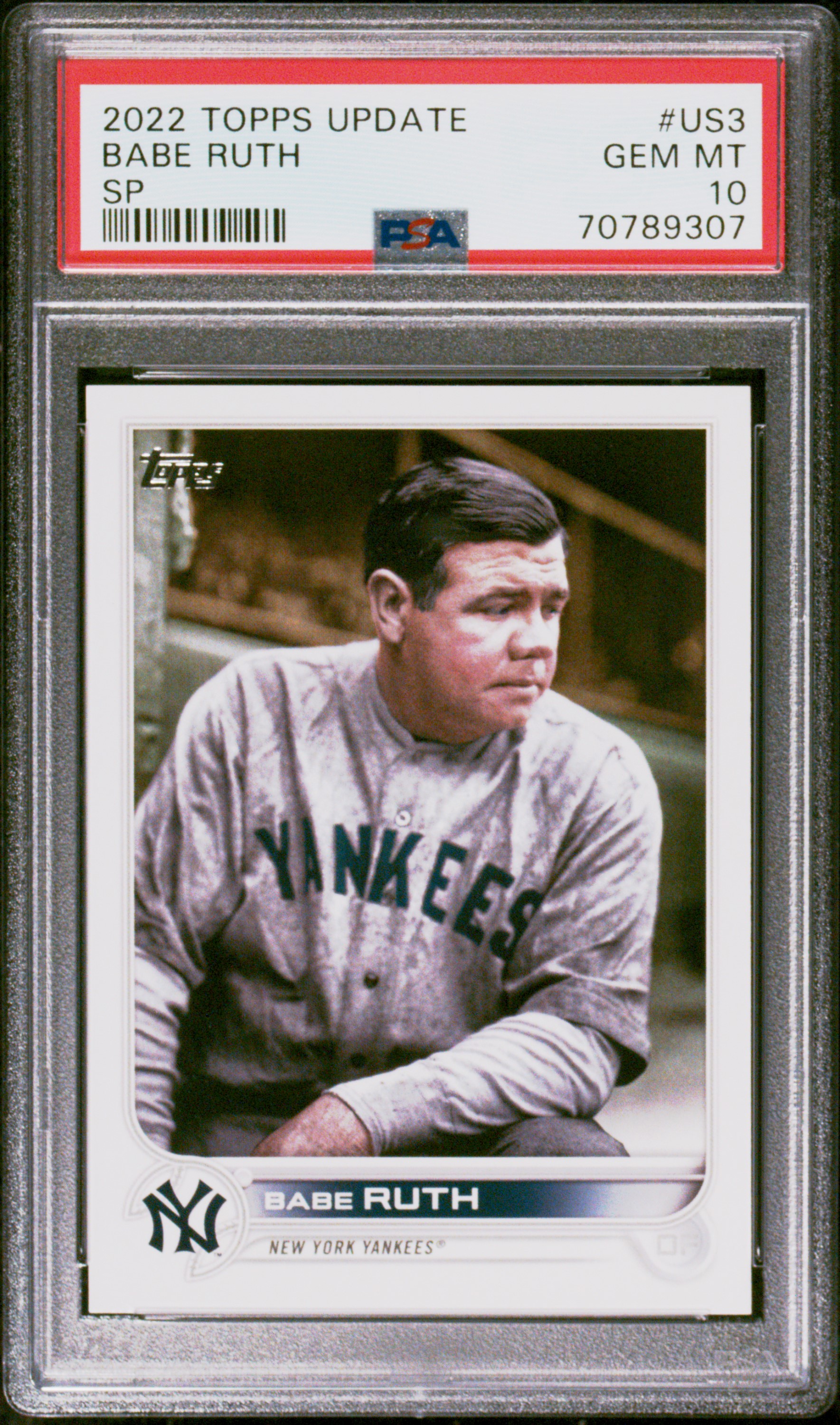 Babe Ruth 2022 Topps Update SP Baseball Card #US3 Graded PSA 10 Babe Ruth 2022 Topps Update SP Baseball Card #US3 Graded PSA 10