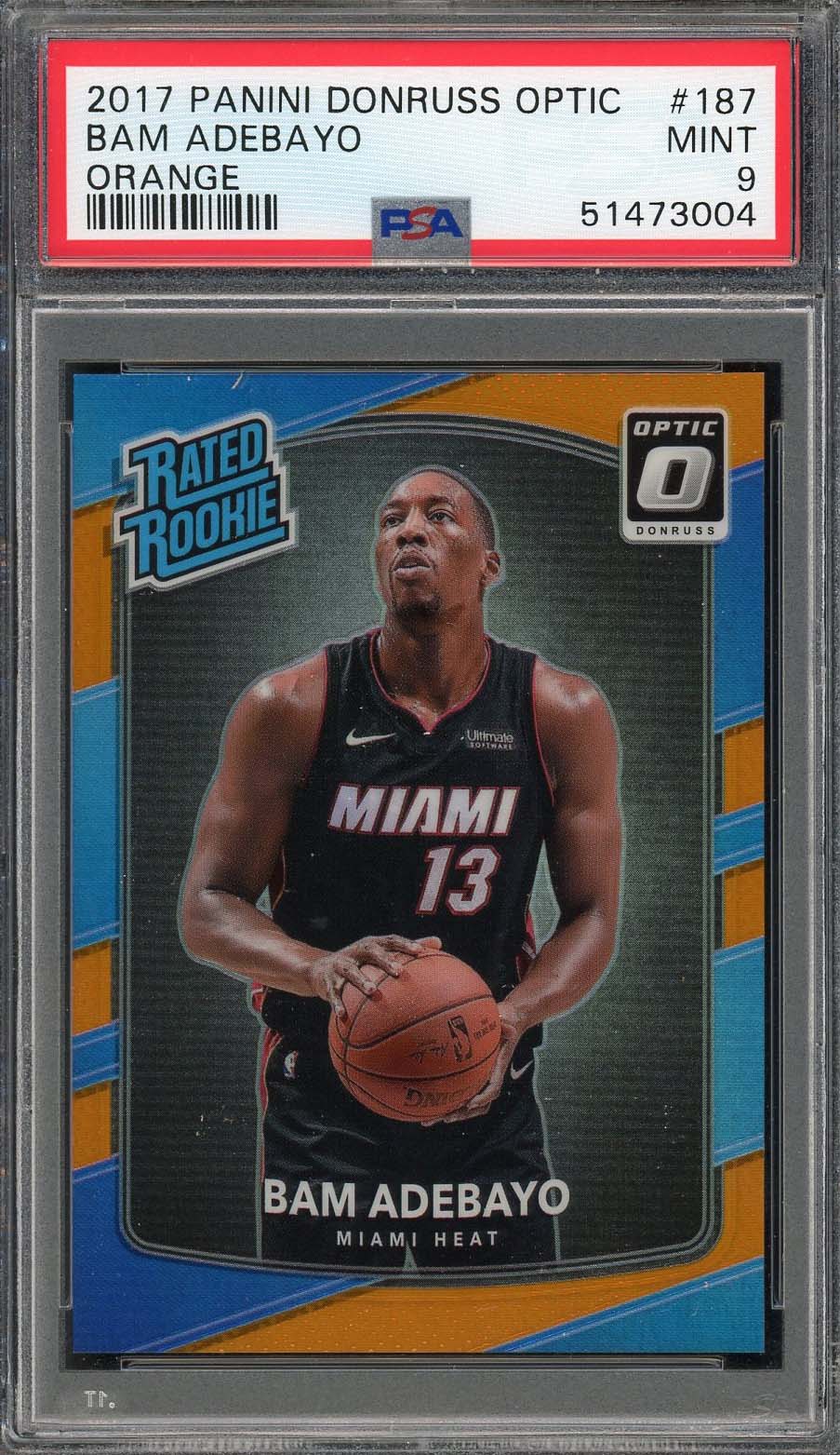 Bam Adebayo 2017 Panini Donruss Optic Orange Rookie Card #187 PSA 9 /199 Bam Adebayo 2017 Panini Donruss Optic Orange Rookie Card #187 PSA 9 /199