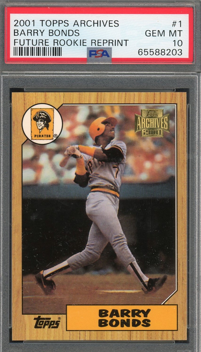 Barry Bonds 2001 Topps Archives Future Rookie Baseball Card #1 Graded PSA 10