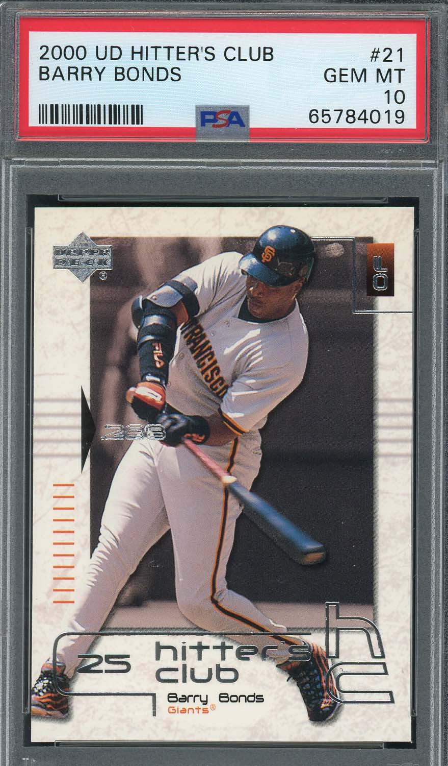 Barry Bonds 2000 Upper Deck Hitter's Club Baseball Card #21 Graded PSA 10