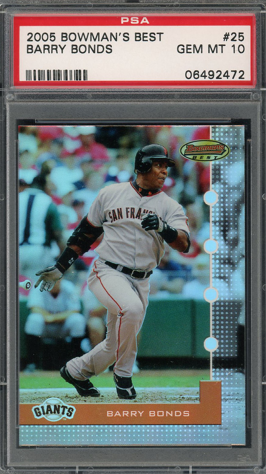 Barry Bonds 2005 Bowmans Best Baseball Card #25 Graded PSA 10 GEM MINT Barry Bonds 2005 Bowmans Best Baseball Card #25 Graded PSA 10 GEM MINT