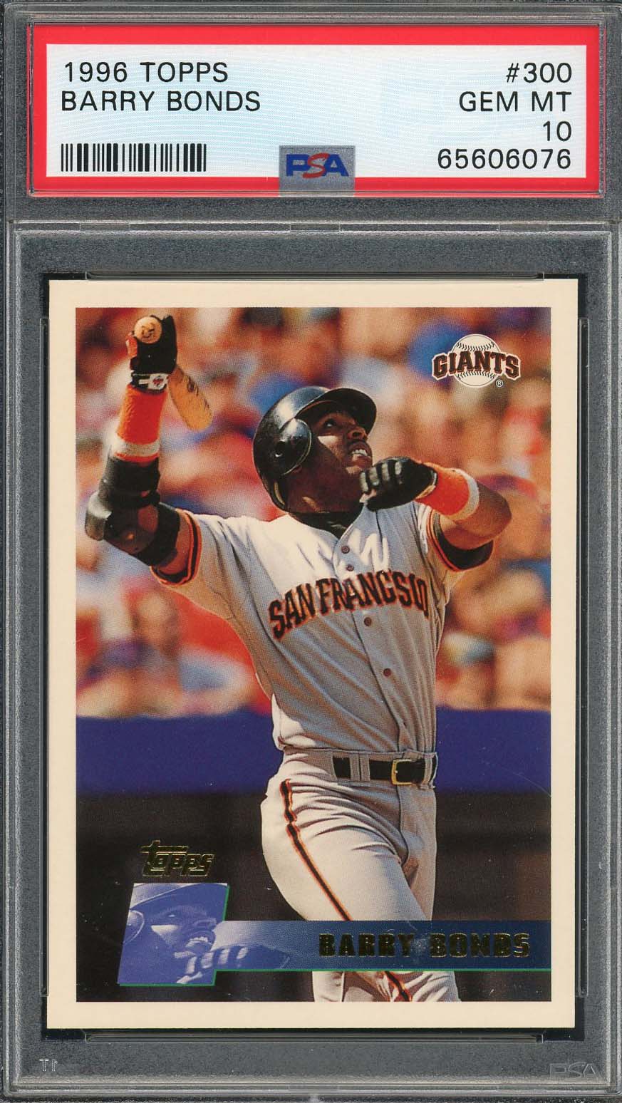 Barry Bonds 1996 Topps Baseball Card #300 Graded PSA 10