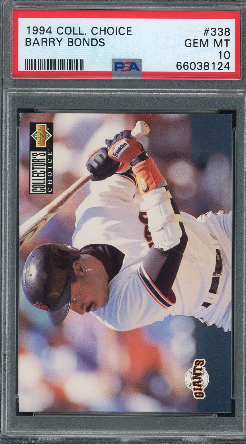 Barry Bonds 1994 Upper Deck Collectors Choice Baseball Card #338 Graded PSA 10