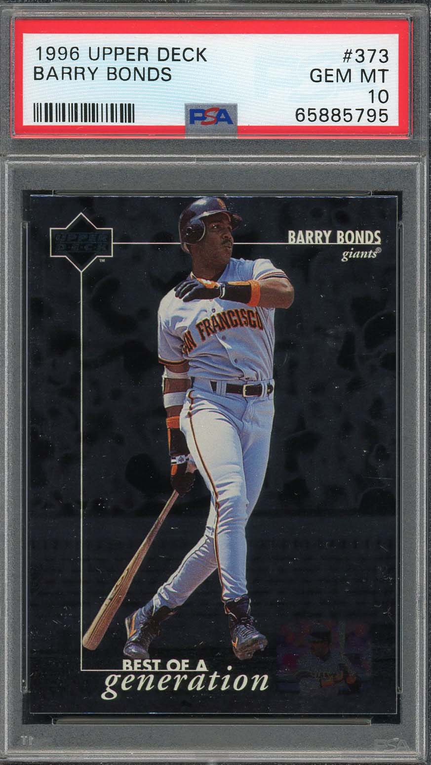 Barry Bonds 1996 Upper Deck Baseball Card #373 Graded PSA 10