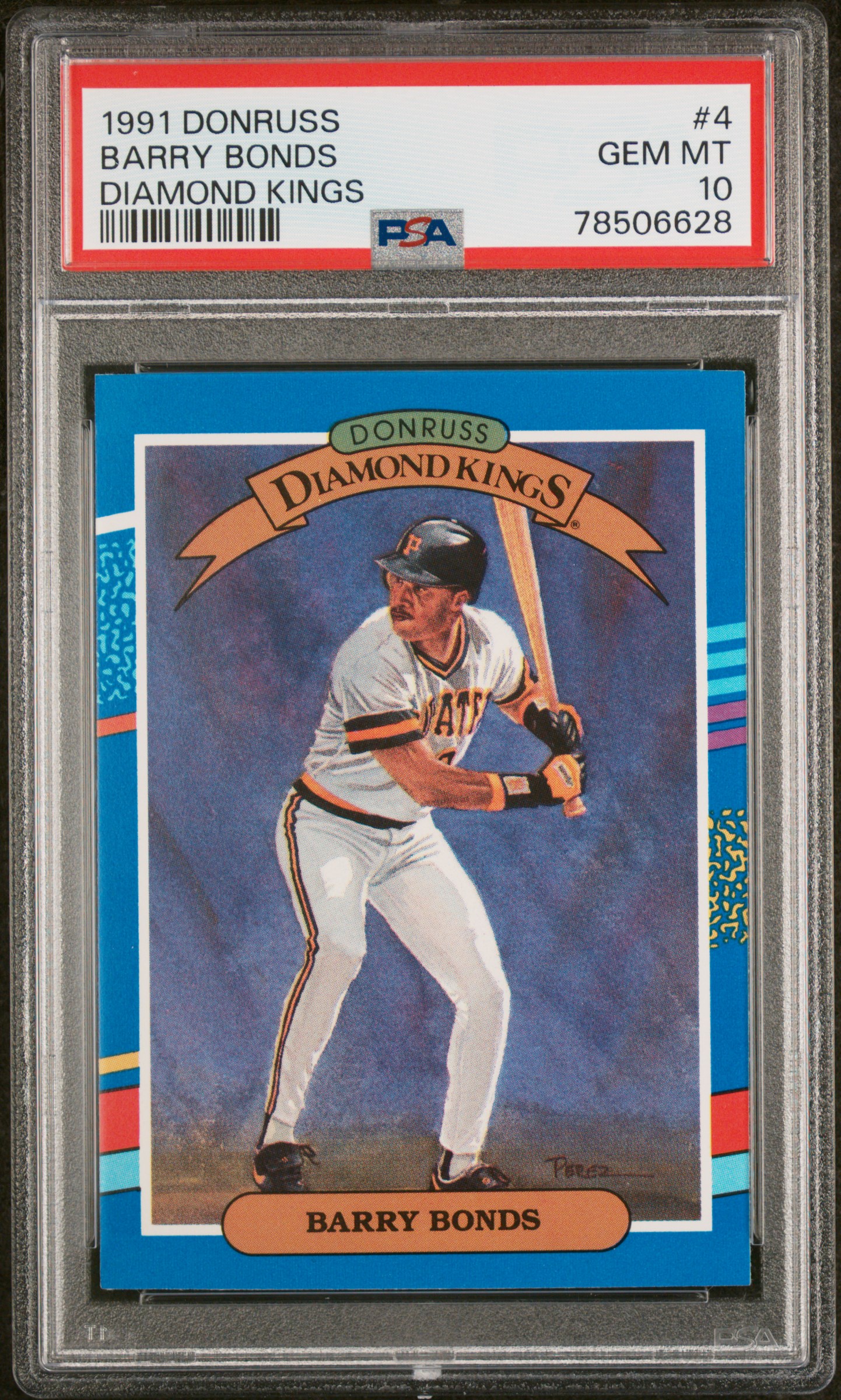 Barry Bonds 1991 Donruss Diamond Kings Baseball Card #4 Graded PSA 10