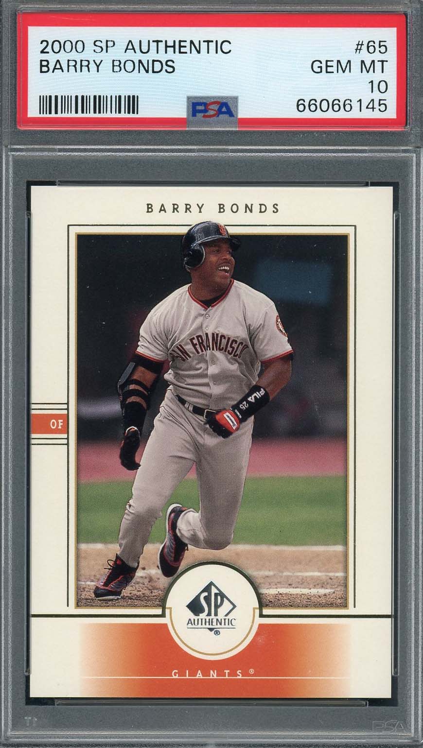 Barry Bonds 2000 Upper Deck SP Authentic Baseball Card #65 Graded PSA 10