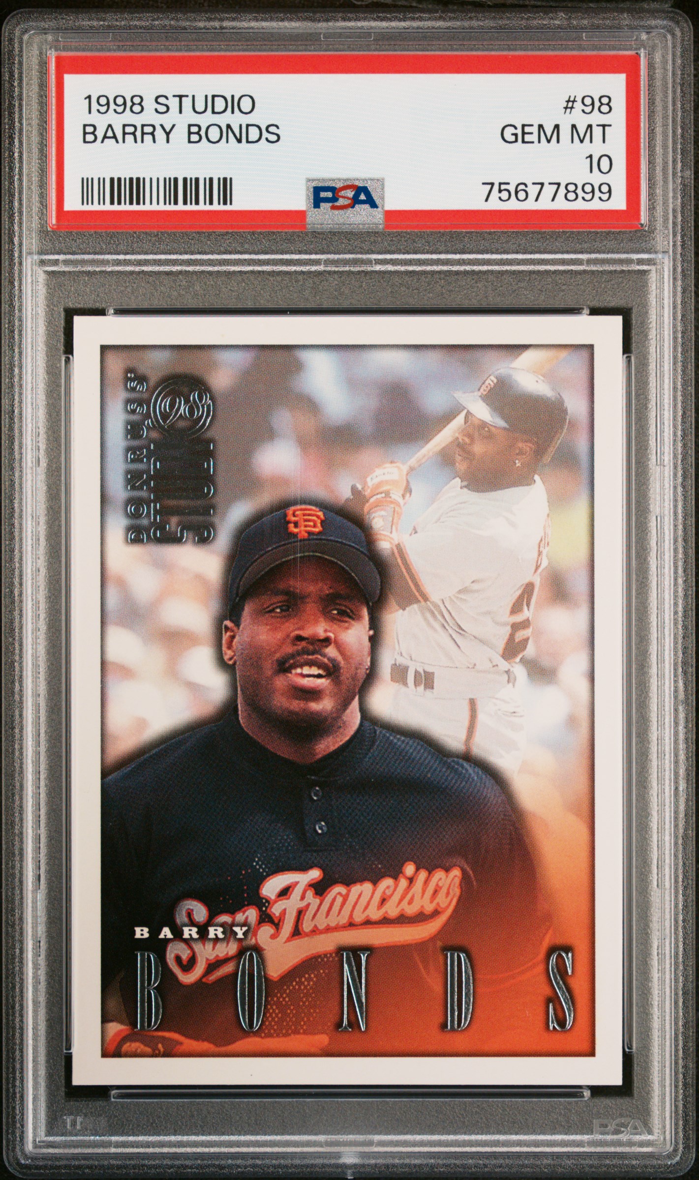 Barry Bonds 1998 Studio Baseball Card #98 Graded PSA 10