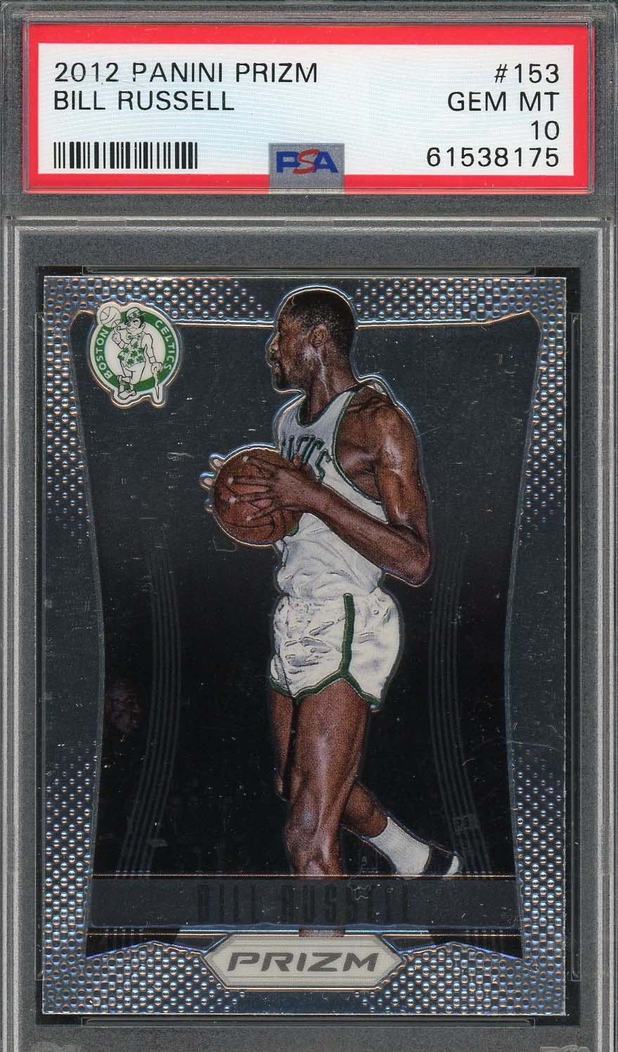 Bill Russell 2012 Panini Prizm Basketball Card #153 Graded PSA 10