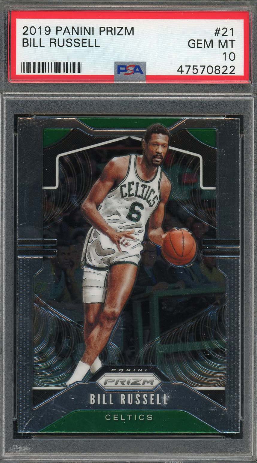 Bill Russell 2019 Panini Prizm Basketball Card #21 Graded PSA 10