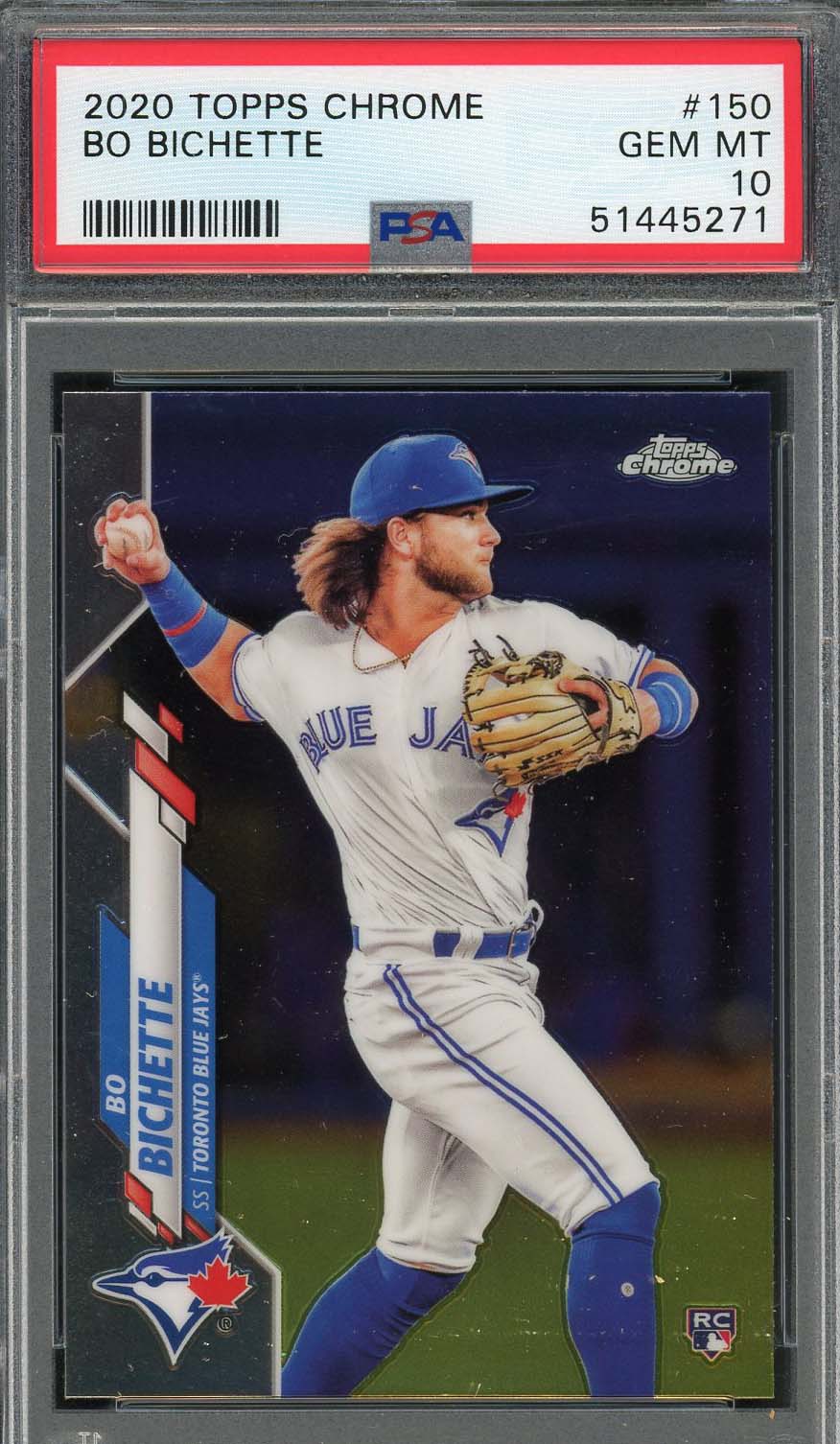 Bo Bichette 2020 Topps Chrome Baseball Rookie Card #150 Graded PSA 10 Bo Bichette 2020 Topps Chrome Baseball Rookie Card #150 Graded PSA 10
