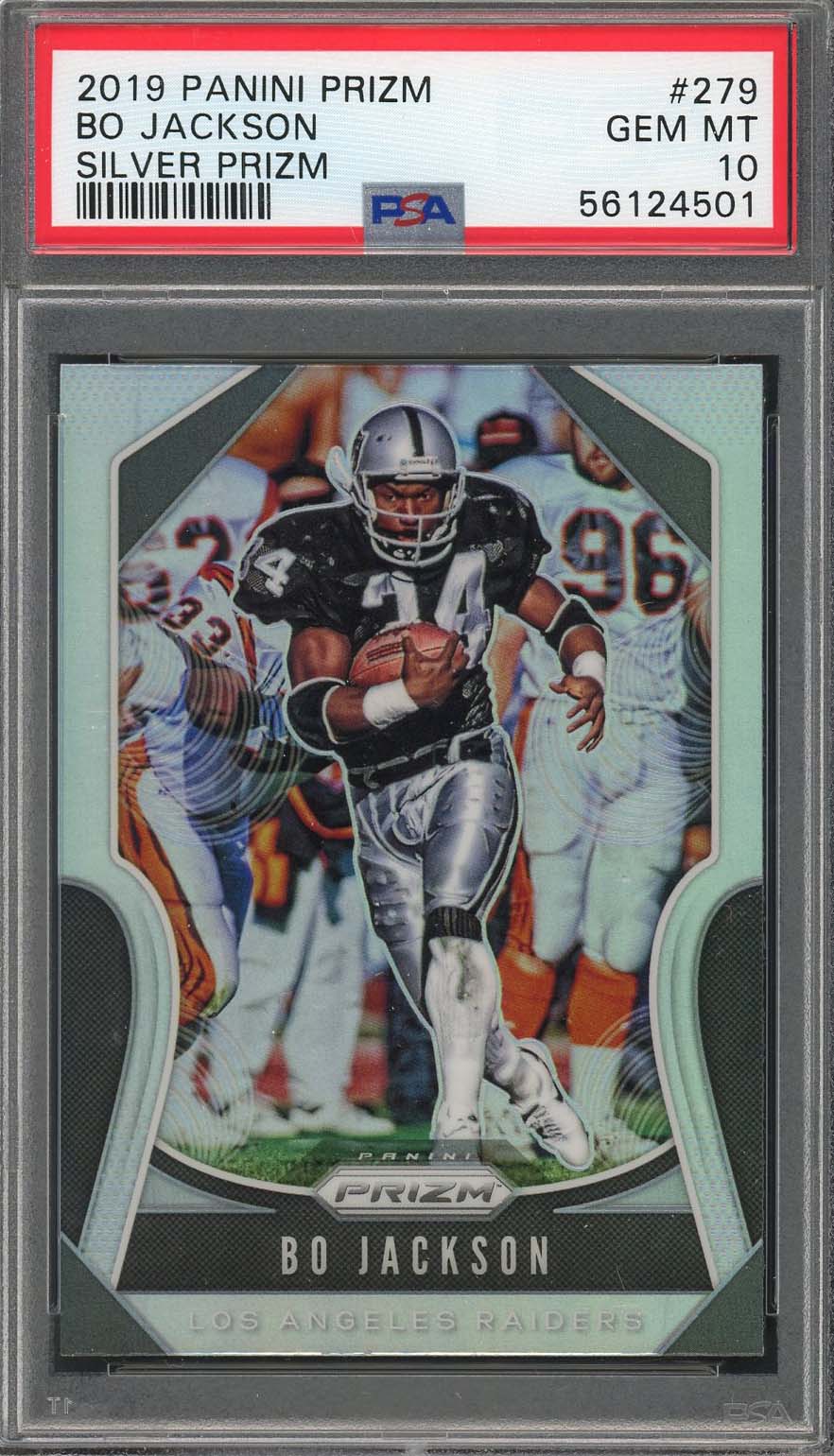 Bo Jackson 2019 Panini Silver Prizm Football Card #279 Graded PSA 10