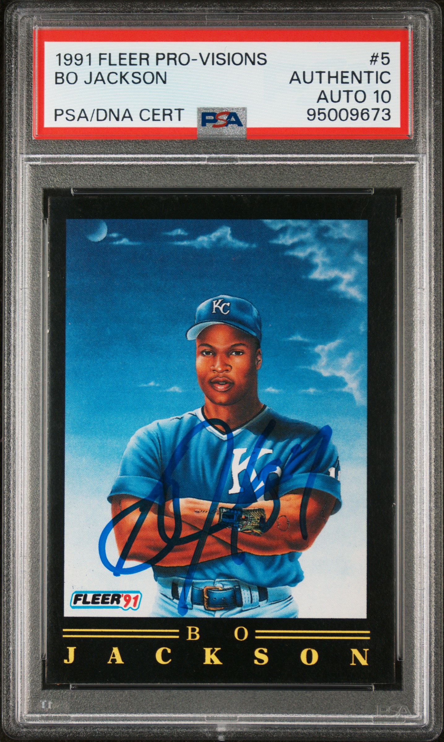 Bo Jackson 1991 Fleer Pro-Visions Signed Baseball Card #5 Auto Graded PSA 10 673