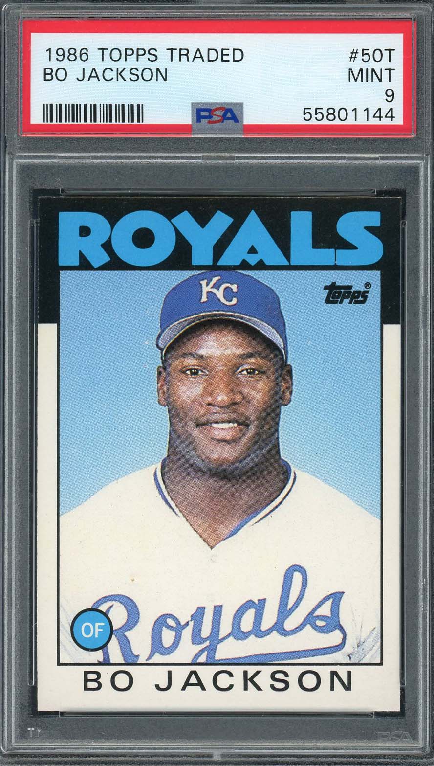 Bo Jackson 1986 Topps Traded Baseball Rookie Card #50T Graded PSA 9
