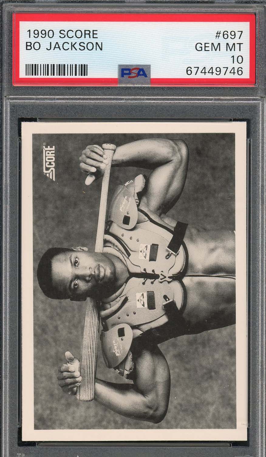Bo Jackson 1990 Score Bat on Shoulders Baseball Card #697 Graded PSA 10