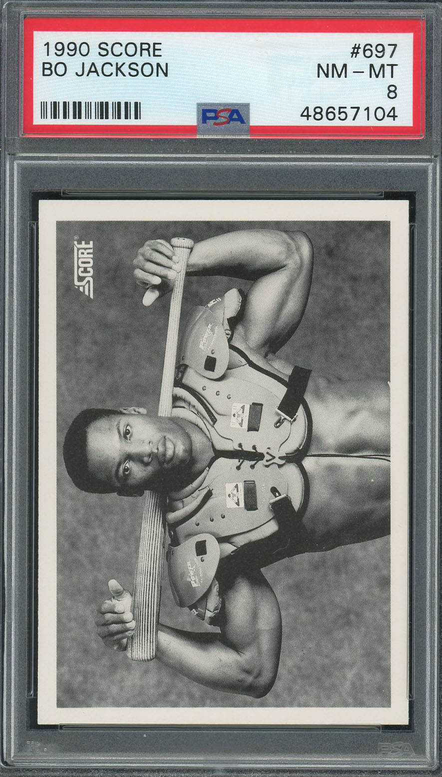 Bo Jackson 1990 Score Bat on Shoulders Baseball Card #697 Graded PSA 8