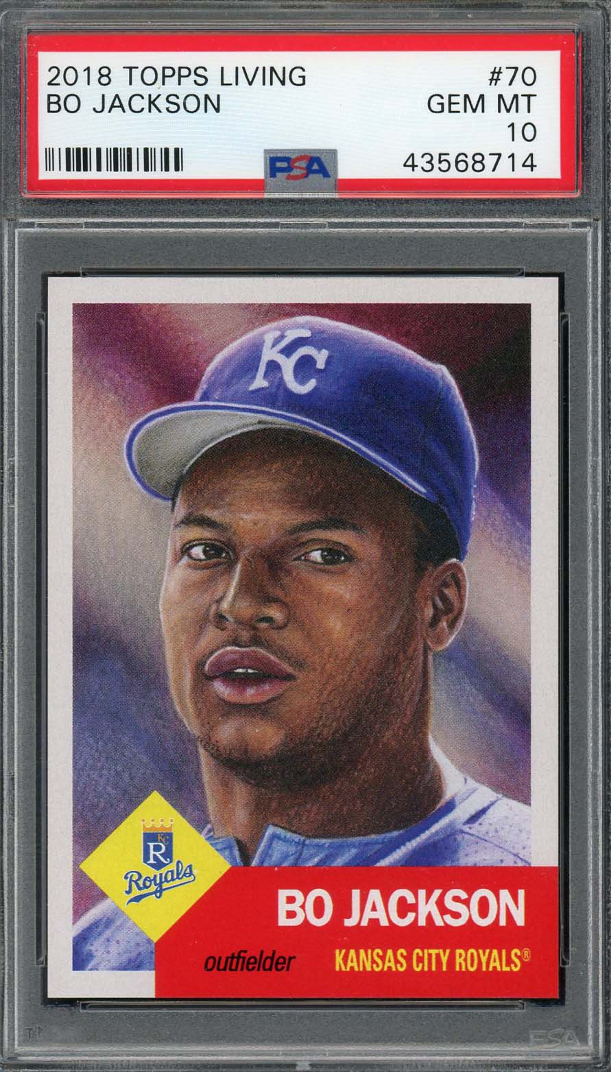 Bo Jackson 2018 Topps Living Baseball Card #70 Graded PSA 10 GEM MINT