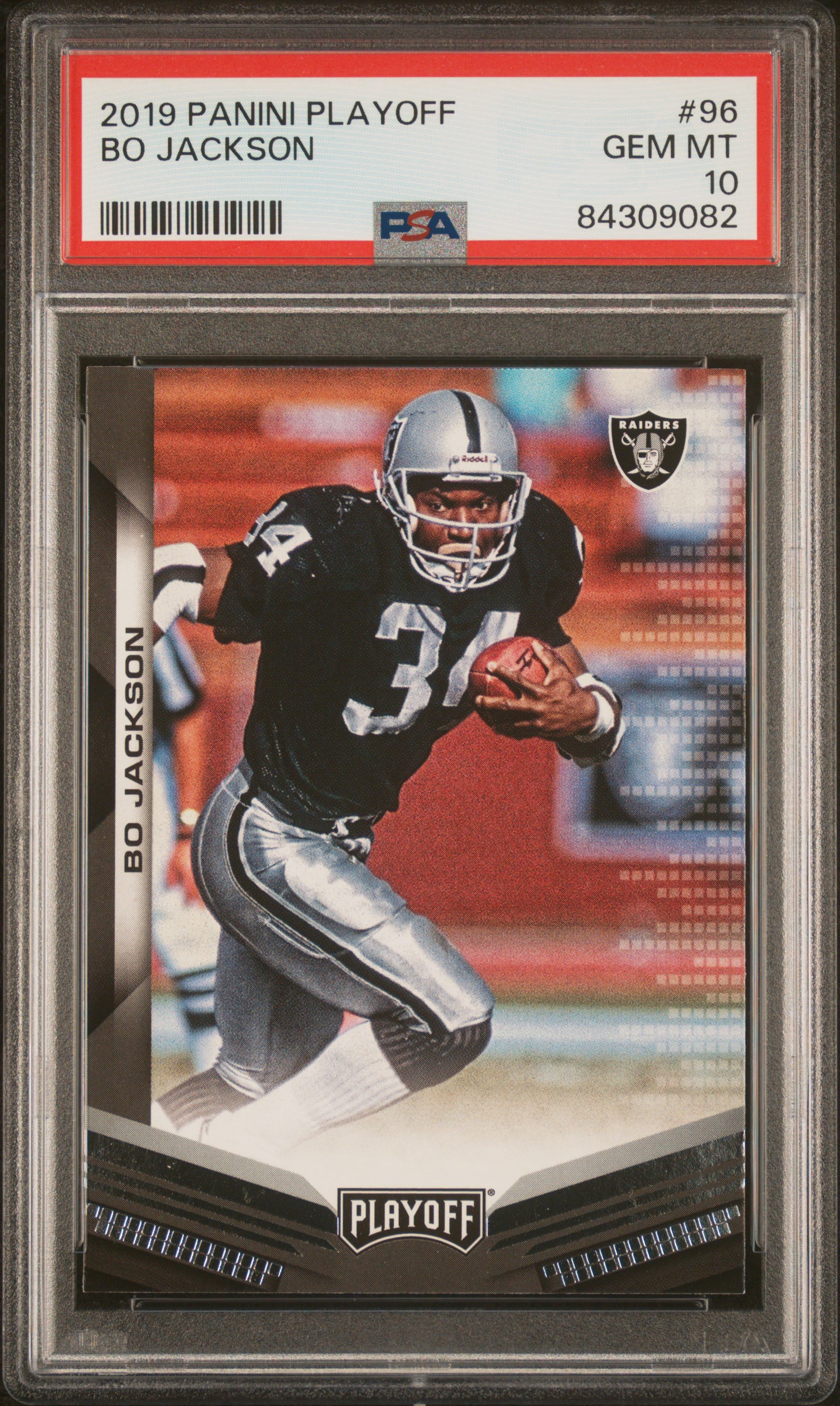 Bo Jackson 2019 Panini Playoff Football Card #96 Graded PSA 10
