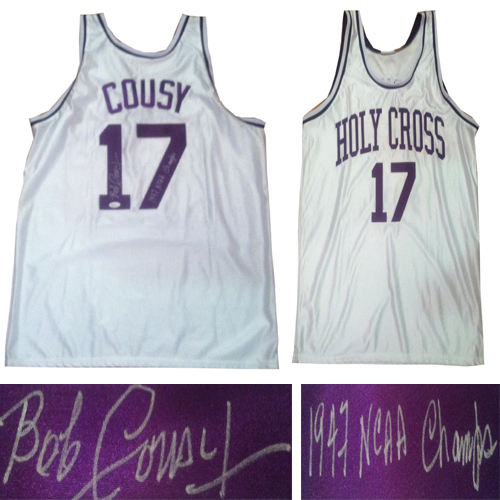 Bob Cousy Signed Holy Cross Basketball Jersey JSA COA Celtics