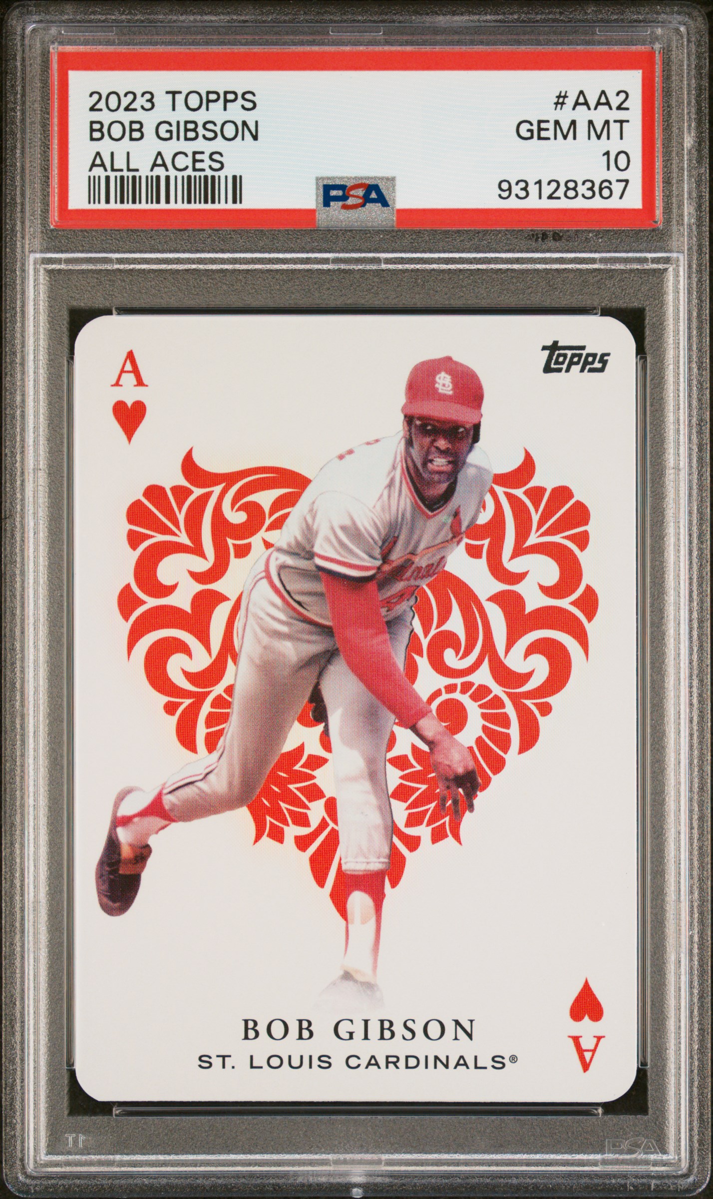 Bob Gibson 2023 Topps All Aces Baseball Card #AA2 Graded PSA 10 Bob Gibson 2023 Topps All Aces Baseball Card #AA2 Graded PSA 10