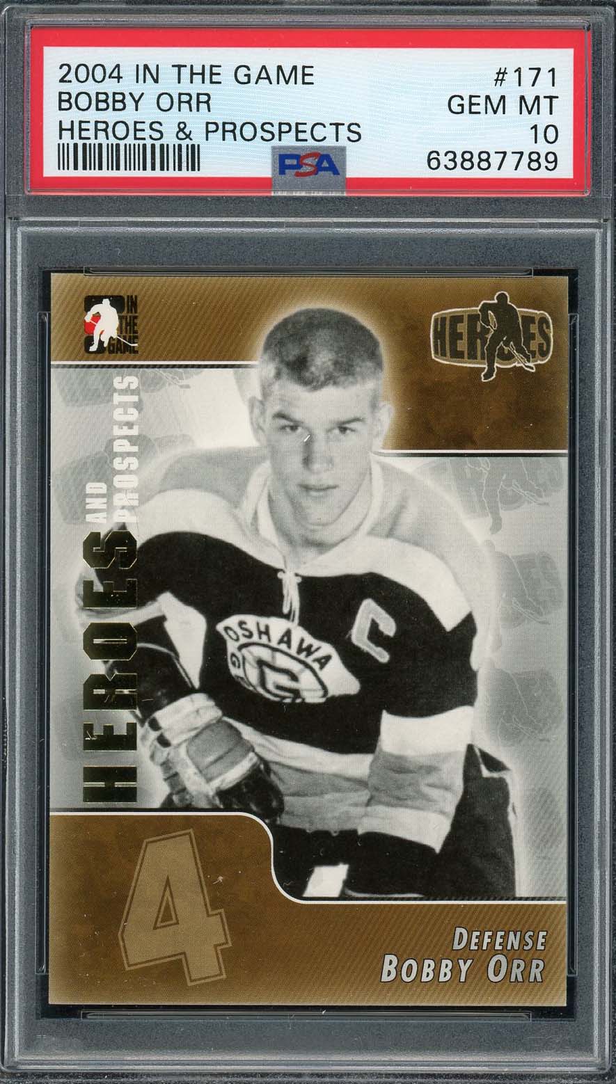 Bobby Orr 2004 In the Game Heroes & Prospects Hockey Card #171 Graded PSA 10