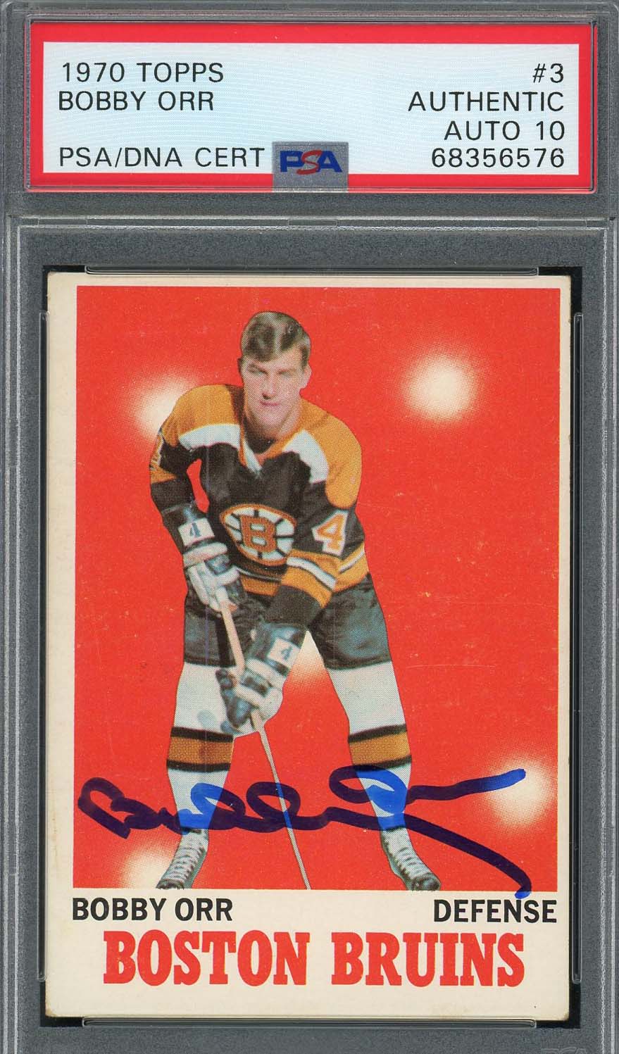 Bobby Orr Autographed 1970 Topps Hockey Signed Card #3 Auto PSA 10 68356576 Bobby Orr Autographed 1970 Topps Hockey Signed Card #3 Auto PSA 10 68356576