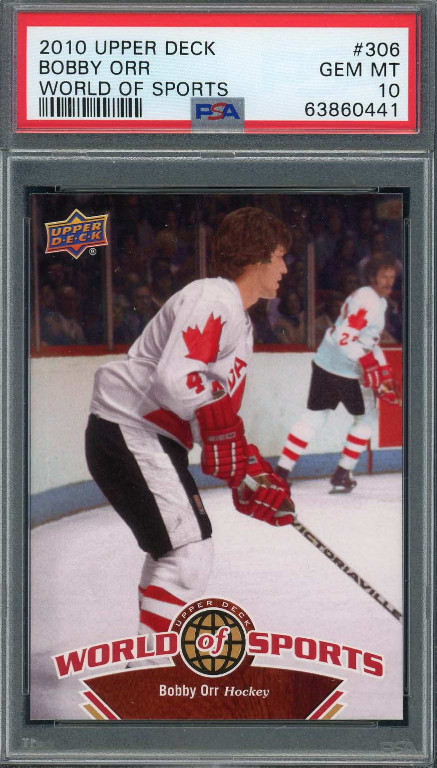 Bobby Orr 2010 Upper Deck World of Sports Hockey Card #306 Graded PSA 10