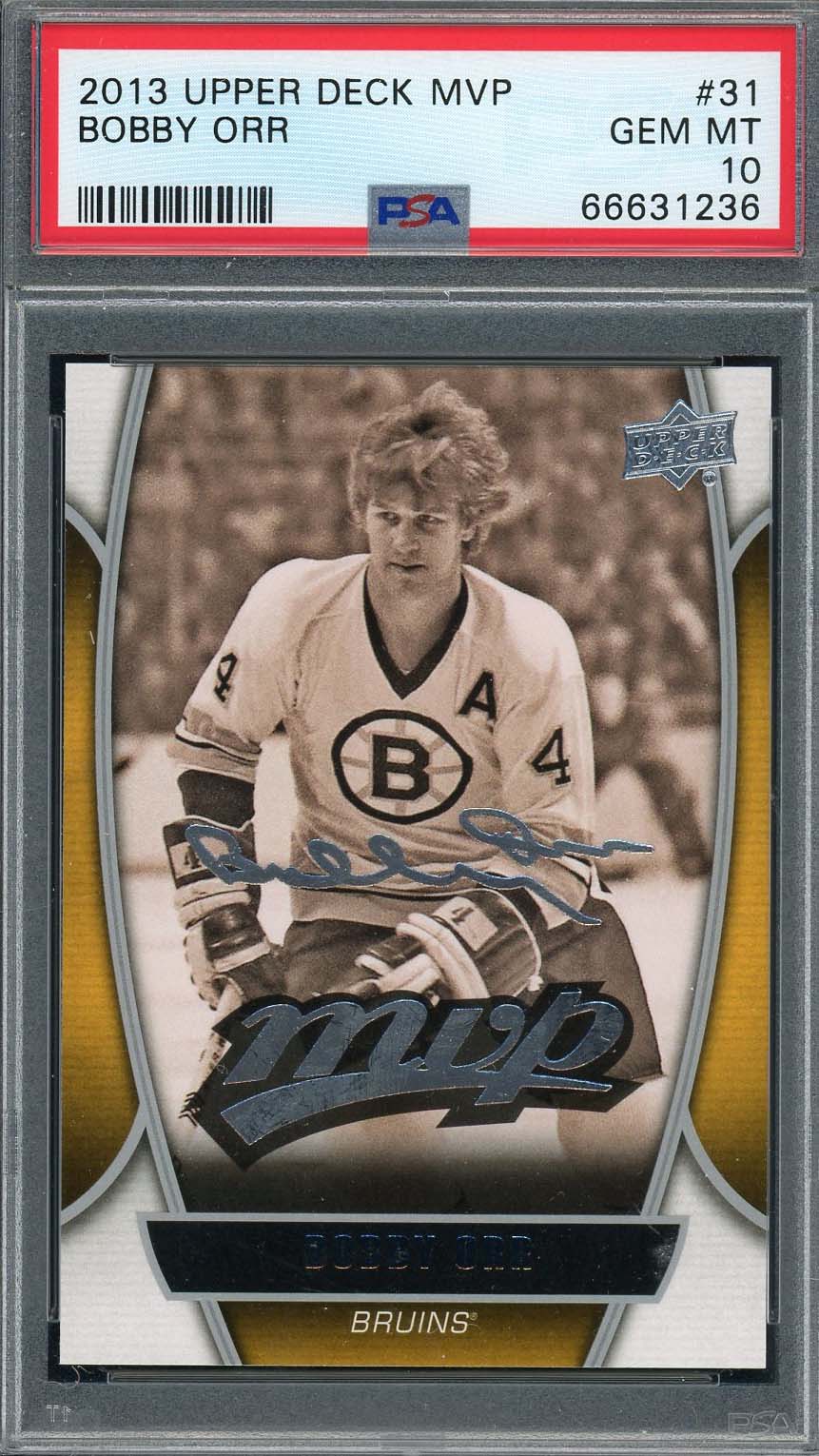 Bobby Orr 2013 Upper Deck MVP Hockey Card #31 Graded PSA 10