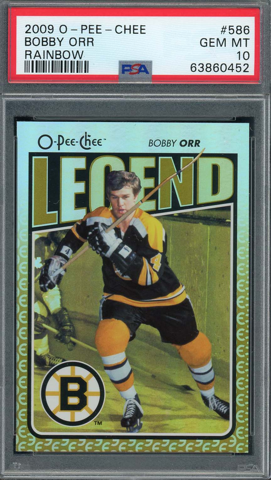 Bobby Orr 2009 O-Pee-Chee Rainbow Hockey Card #586 Graded PSA 10